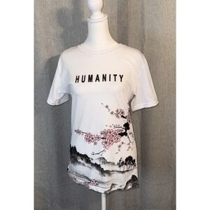 R GSTR Japan Osaka Tokyo Kyoto Humanity T-Shirt Women Small Cherry Blossom Tree